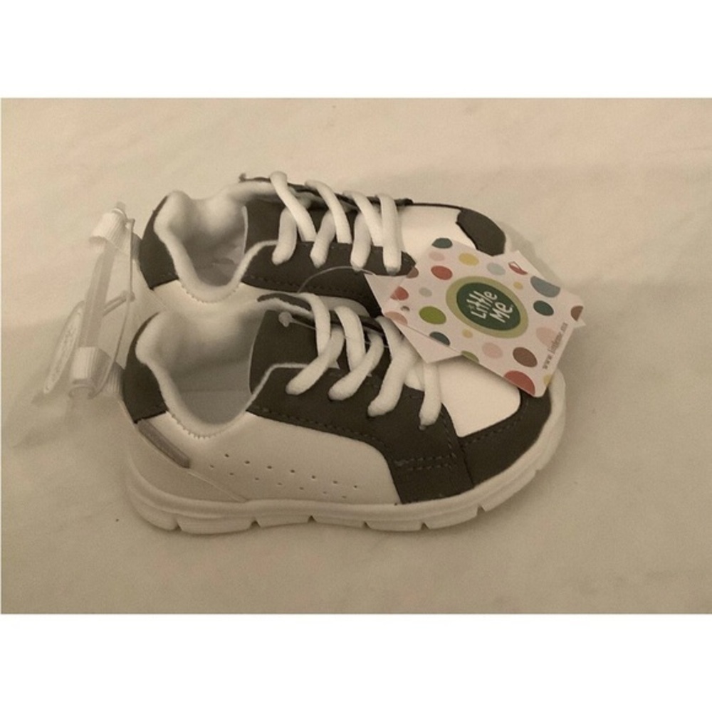 Boys Sneakers Size 5 Little Me Grey White Shoes